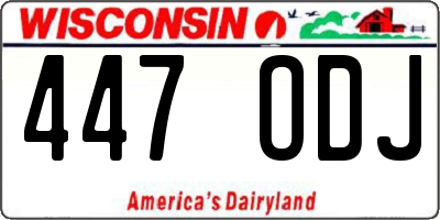 WI license plate 447ODJ