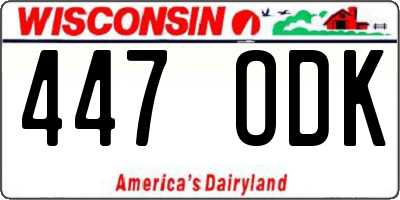 WI license plate 447ODK