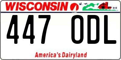WI license plate 447ODL