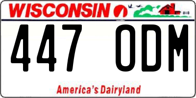 WI license plate 447ODM