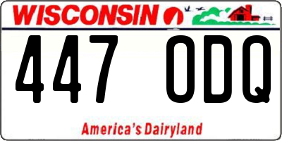 WI license plate 447ODQ