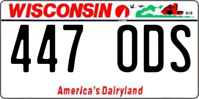WI license plate 447ODS