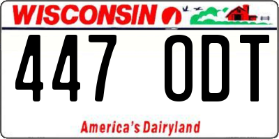 WI license plate 447ODT