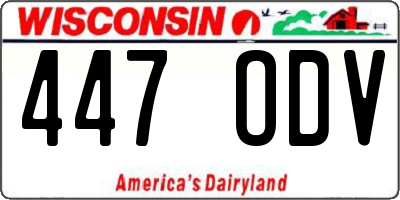 WI license plate 447ODV