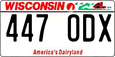WI license plate 447ODX