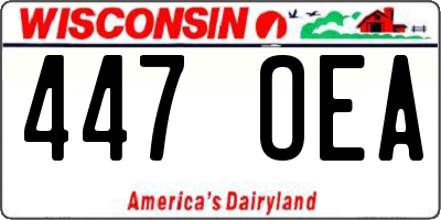 WI license plate 447OEA