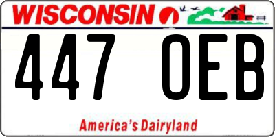 WI license plate 447OEB