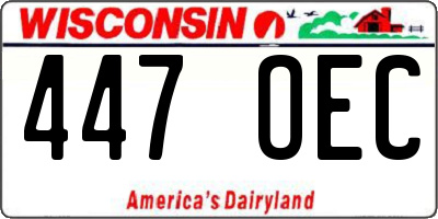 WI license plate 447OEC