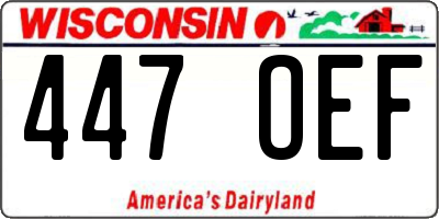 WI license plate 447OEF