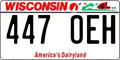 WI license plate 447OEH