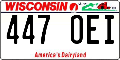 WI license plate 447OEI