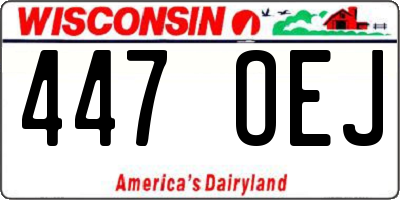 WI license plate 447OEJ
