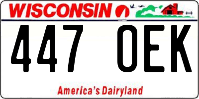 WI license plate 447OEK