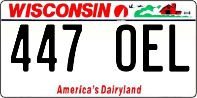 WI license plate 447OEL