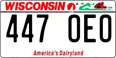 WI license plate 447OEO