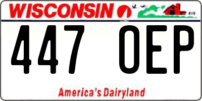WI license plate 447OEP