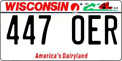 WI license plate 447OER