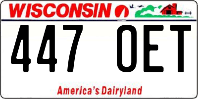 WI license plate 447OET