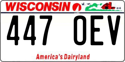 WI license plate 447OEV