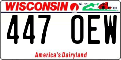 WI license plate 447OEW