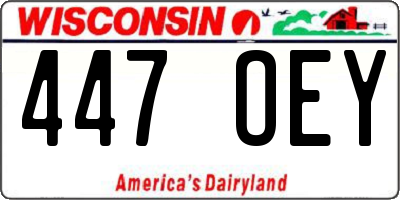 WI license plate 447OEY