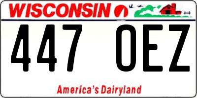 WI license plate 447OEZ