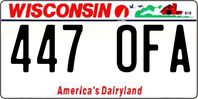 WI license plate 447OFA