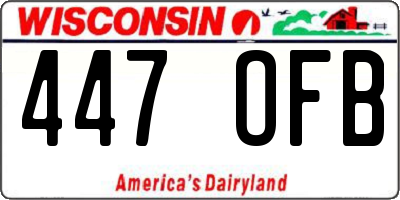 WI license plate 447OFB