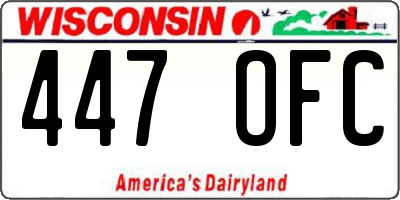 WI license plate 447OFC