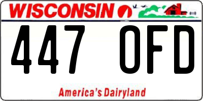 WI license plate 447OFD