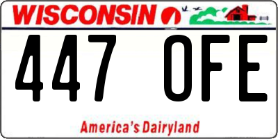WI license plate 447OFE