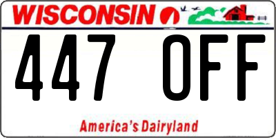 WI license plate 447OFF