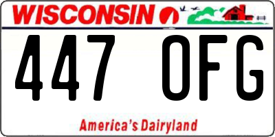 WI license plate 447OFG