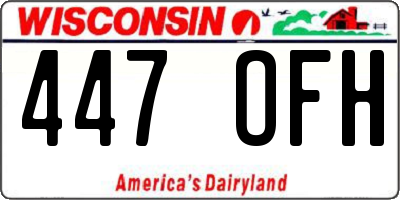 WI license plate 447OFH