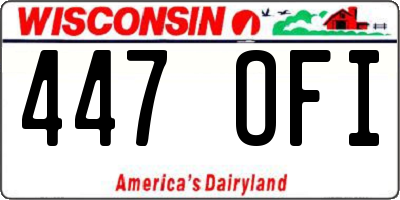 WI license plate 447OFI
