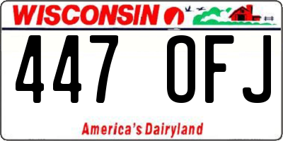 WI license plate 447OFJ