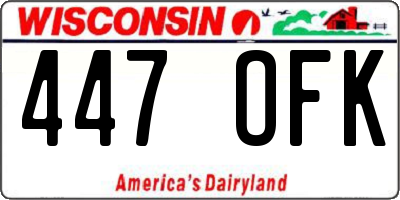 WI license plate 447OFK