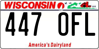 WI license plate 447OFL