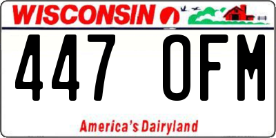 WI license plate 447OFM