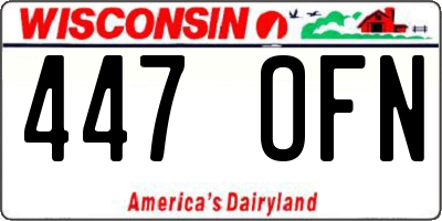 WI license plate 447OFN
