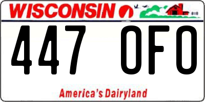 WI license plate 447OFO