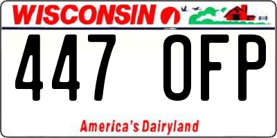 WI license plate 447OFP