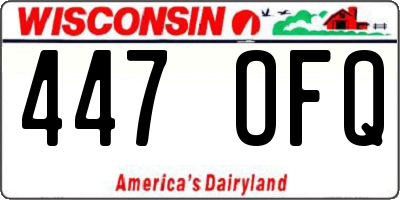 WI license plate 447OFQ
