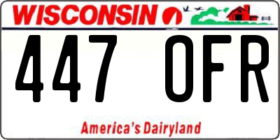 WI license plate 447OFR