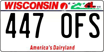 WI license plate 447OFS