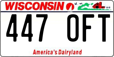 WI license plate 447OFT