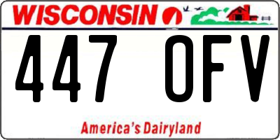 WI license plate 447OFV
