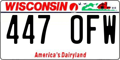WI license plate 447OFW