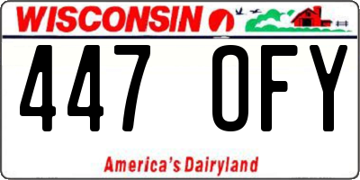 WI license plate 447OFY