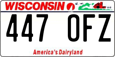 WI license plate 447OFZ